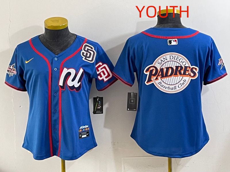 Youth 2025 San Diego Padres Blank Blue All star Nike MLB Jersey style 06->youth mlb jersey->Youth Jersey